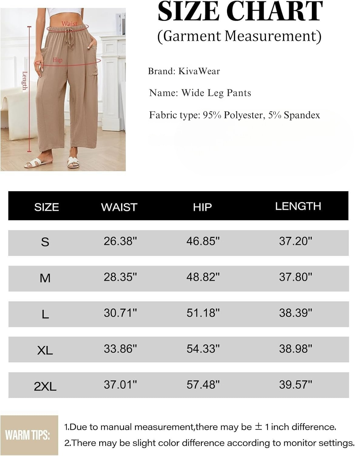 KivaWear Linen Wide Leg Pants