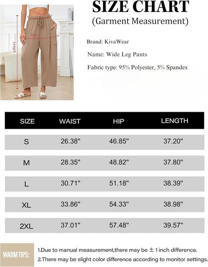KivaWear Linen Wide Leg Pants